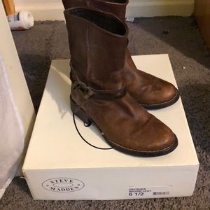 Steve Madden dark brown leather booties